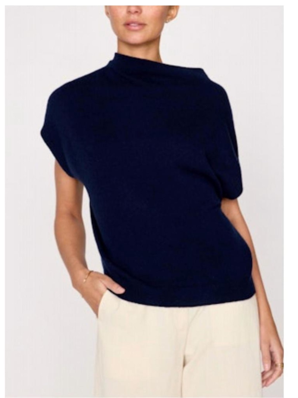 BROCHU WALKER The Morten Funnel Neck Cashmere Top Sz XS